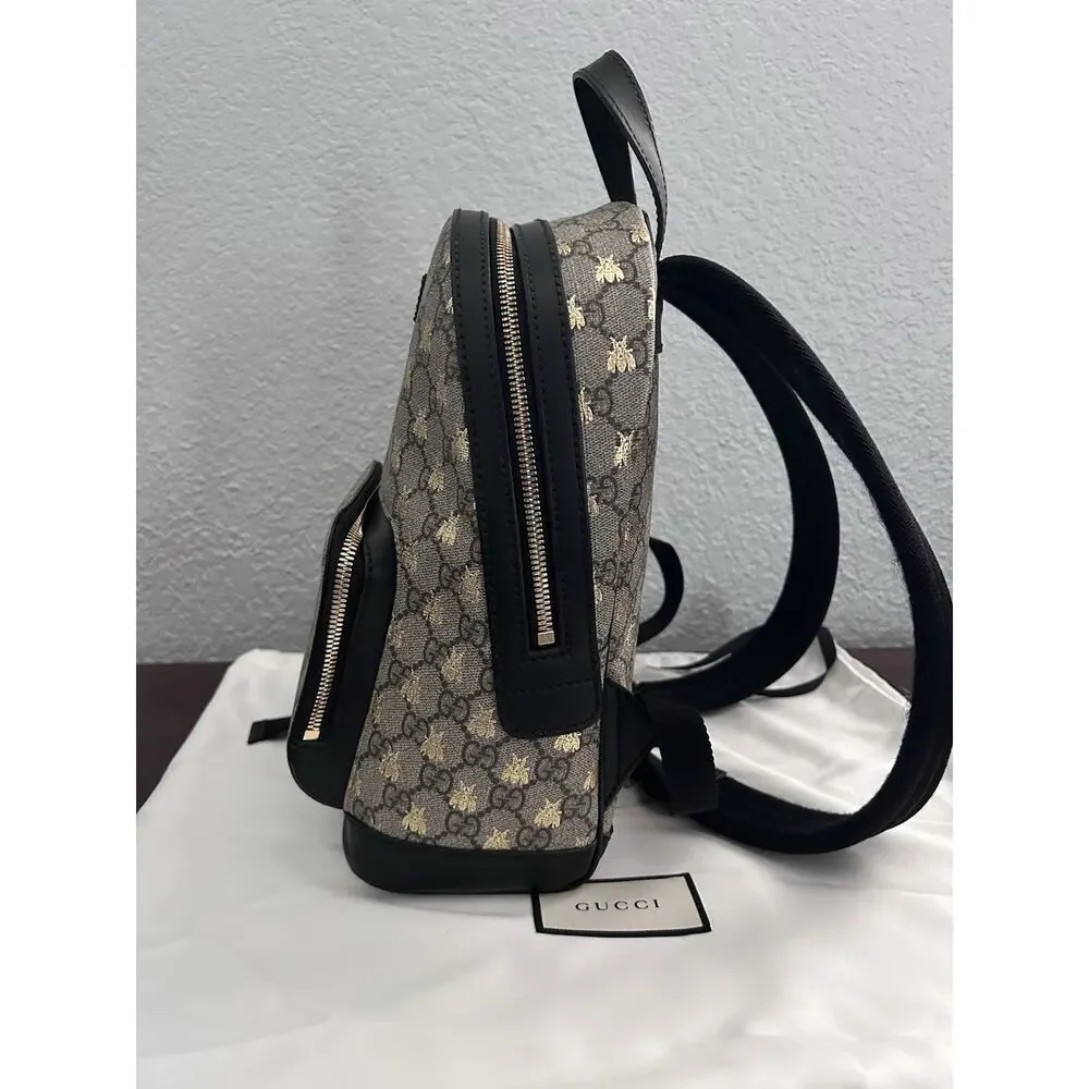 AUTHENTIC GUCCI GG SUPREME MONOGRAM BEES PRINT SMALL BACKPACK 427042